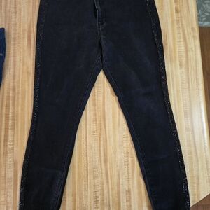 d. jeans Black Skinny Jeans with Sparkle Side Trim